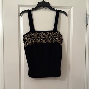 Elegant Black and Gold Women's sleeveless Top